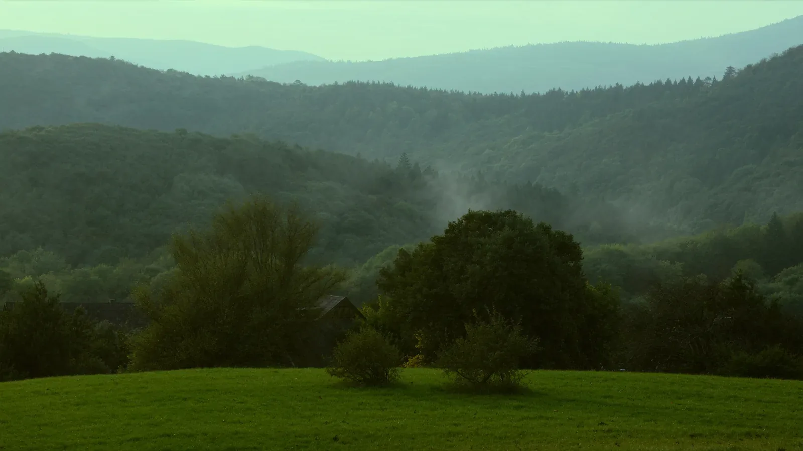 Landschaft und Bebauung in der Region Odenwald – KI-generiertes Stimmungsbild